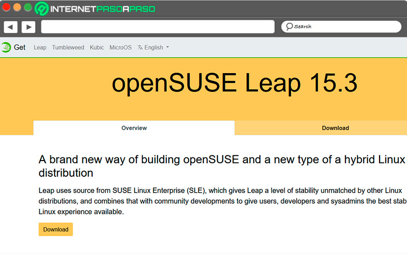 Sitio de descarga de OpenSUSE 15 3