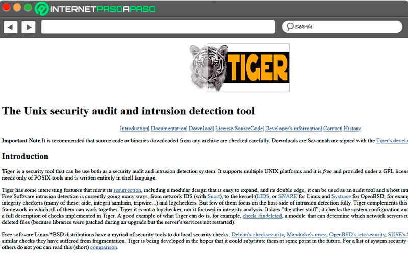 Sitio de descarga de Tiger Linux