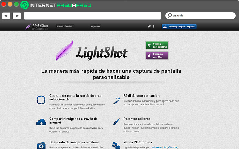 Sitio de descarga de lightshot