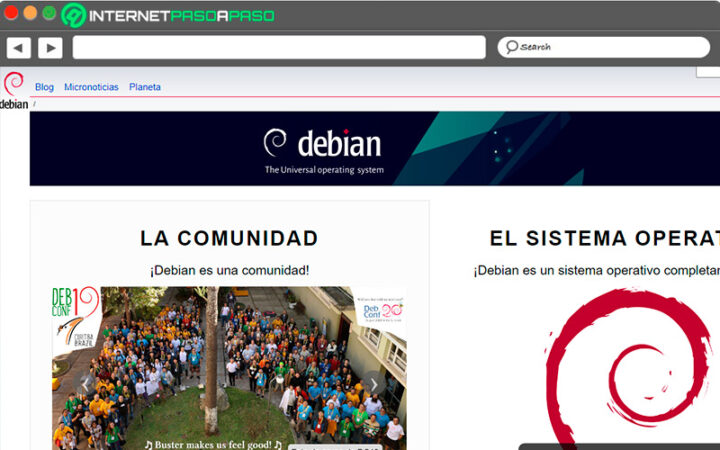 Sitio web de Debian distro de Linux