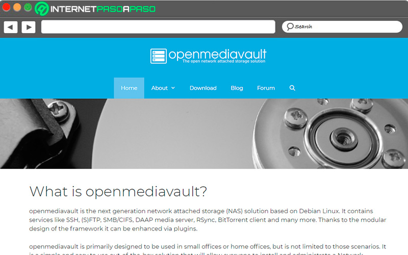 Sitio web de Open Media Vault para Linux