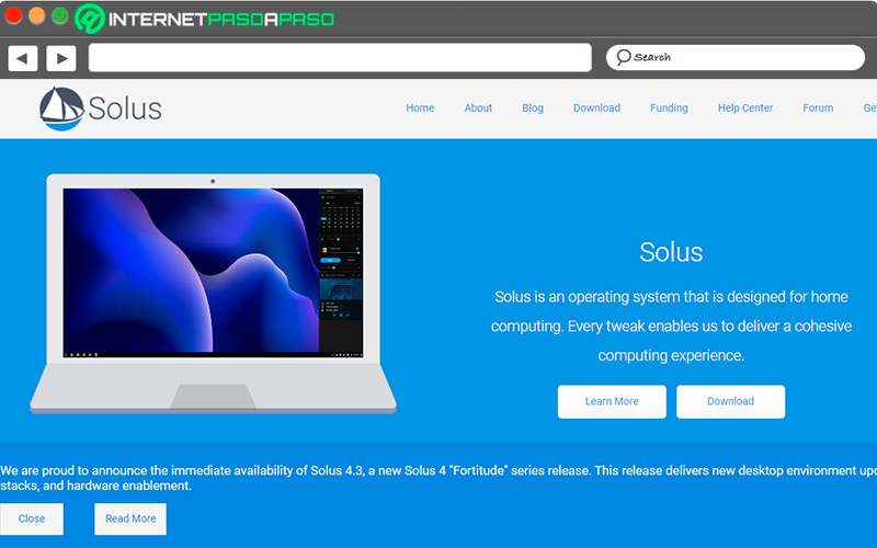 Sitio web de SolusOS