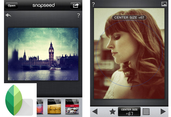 Snapseed app edicion foto iphone