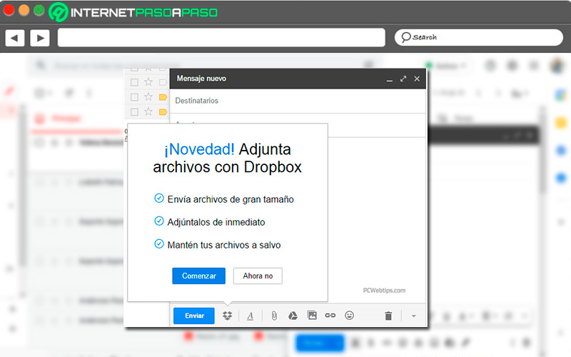 Subir archivos de Dropbox a Gmail