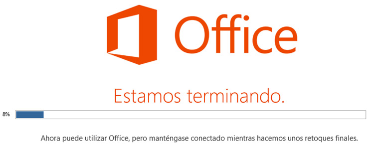 Terminar proceso instalacion Microsoft Office 2013