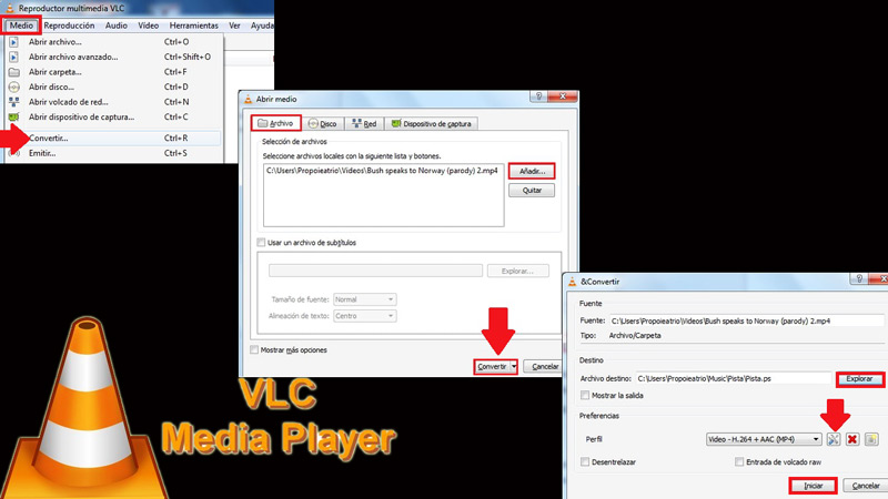 Usando el programa VLC