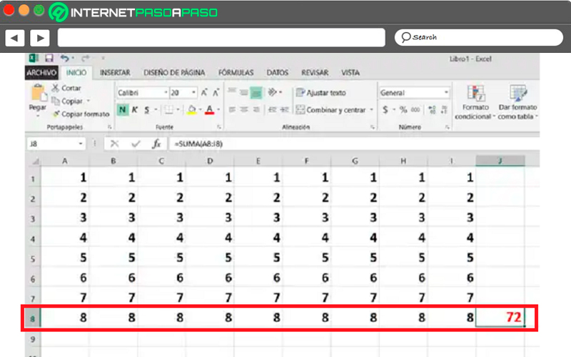 Use the AutoSum function