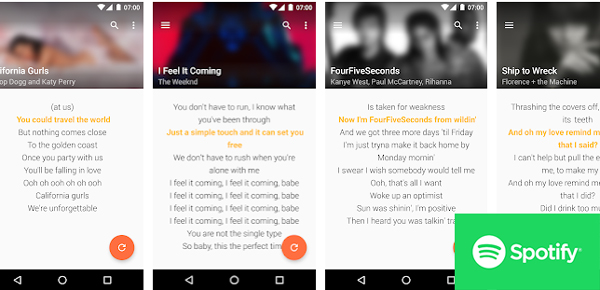 See the lyrics of the songs you play in the app