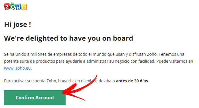 Verificar identidad de tu cuenta de Zoho Mail