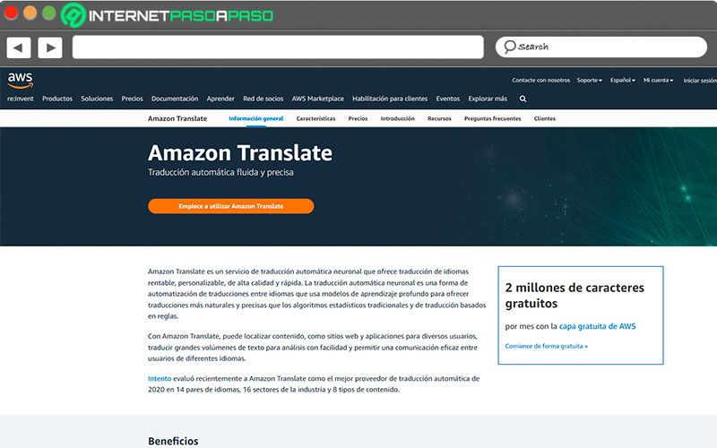 Web de Amazon Translate
