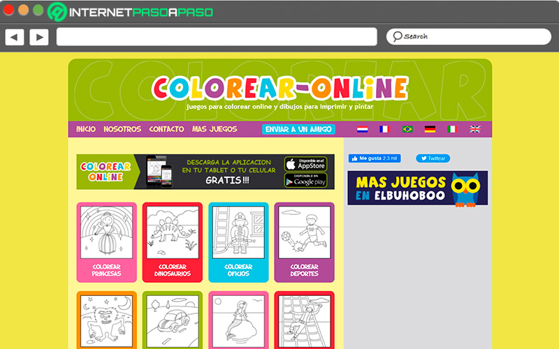 Web de Dibujos colorear online