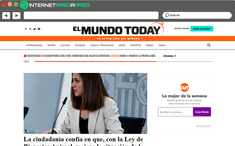 Web de El Mundo Today
