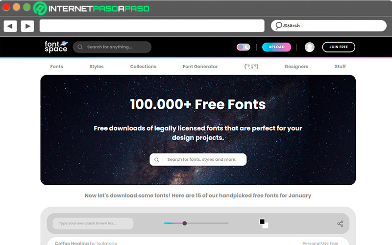 Web de Font space