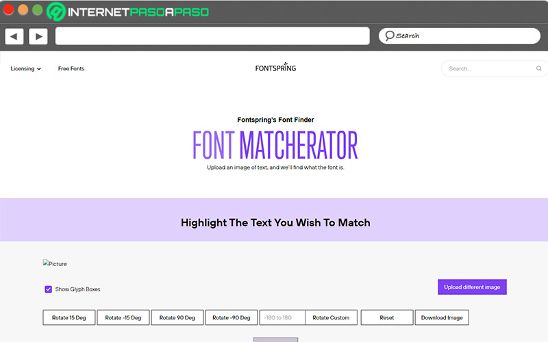 Web de Fontspring Matcherator