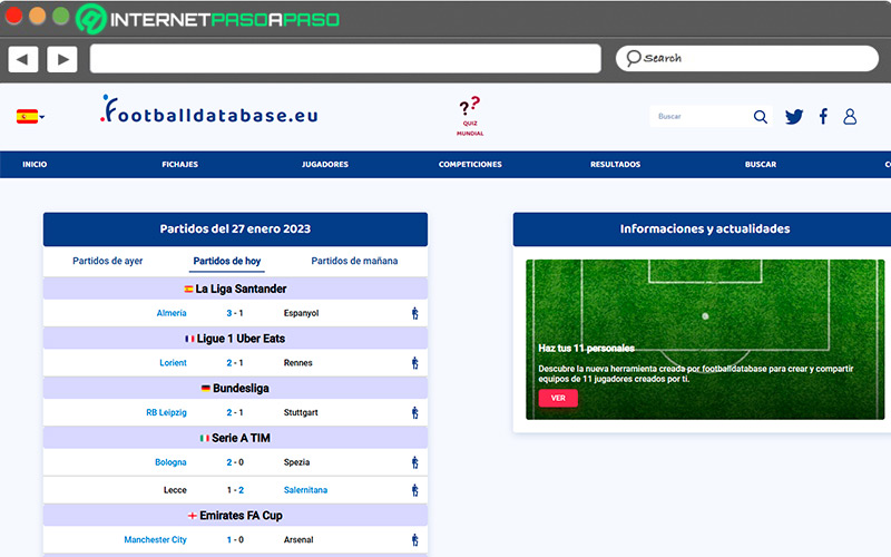 Web de FootballDatabase