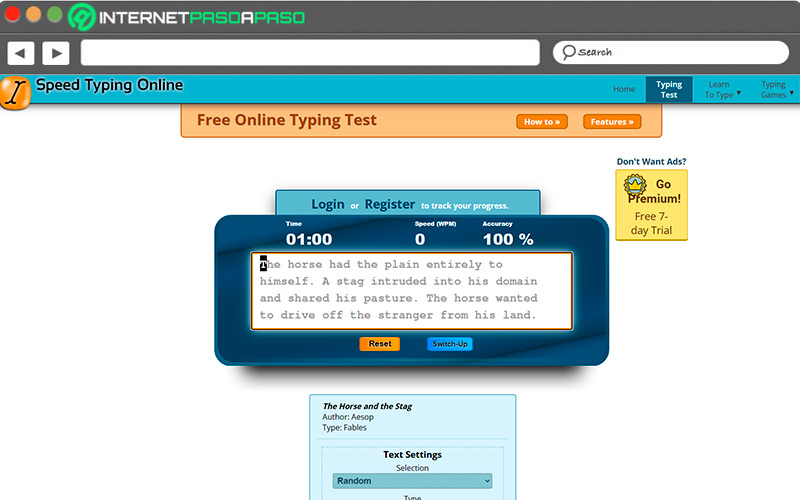 Web de Free Online Typing Test - SpeedTypingOnline