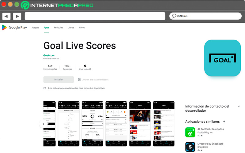 Web de Goal Live Score