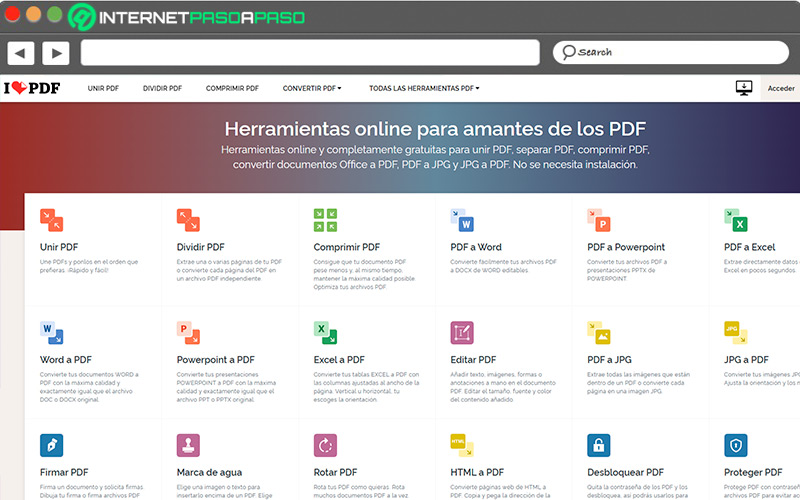 Web de ILovePDF