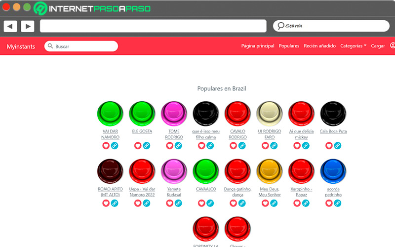 Web de Instant Buttons