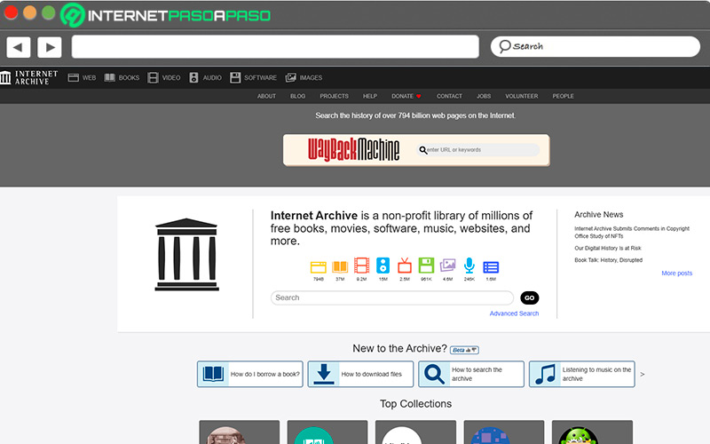 Web de Internet Archive