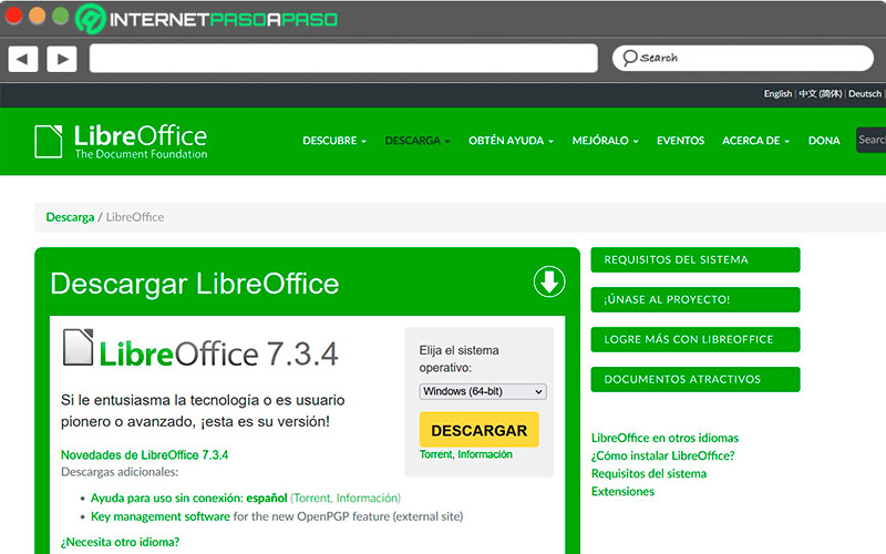 Web de LibreOffice