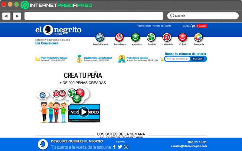 Web de Lotería El Negrito