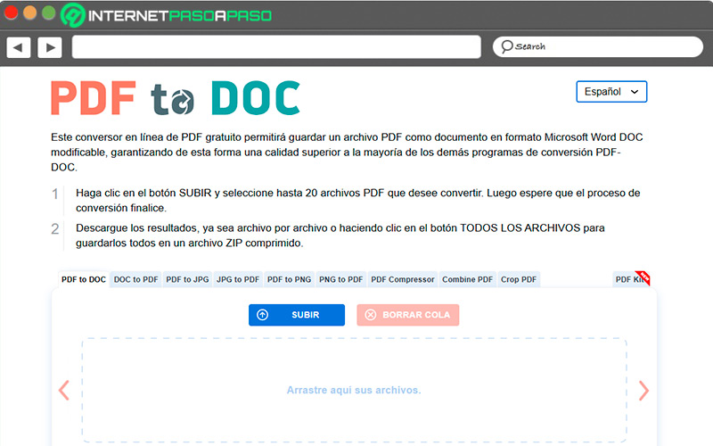 Web de PDF2DOC Converter