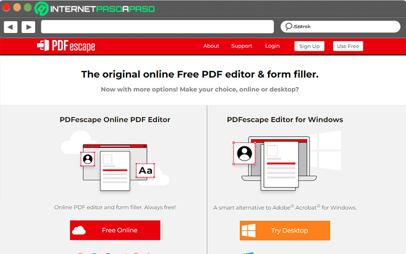 Web de PDFescape Editor