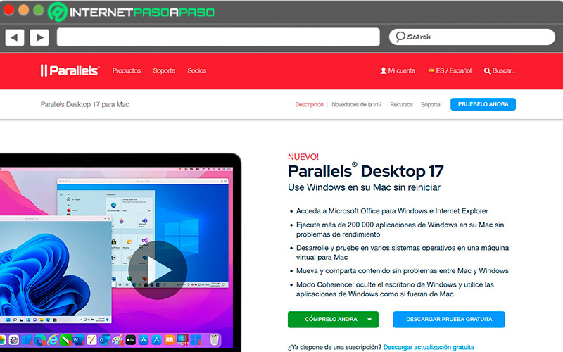 Web de Parallels Desktop