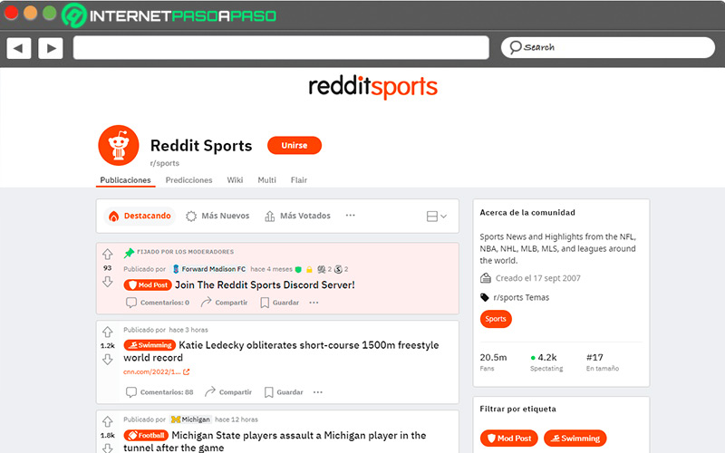 Web de Reedit Sport
