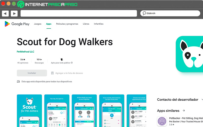 Web de Scout for Dog Walkers