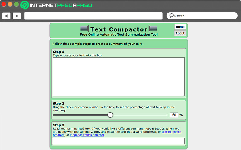 Web de Text Compactor