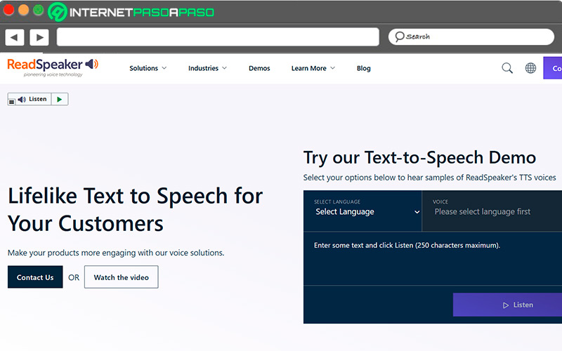 Text-to-speech website