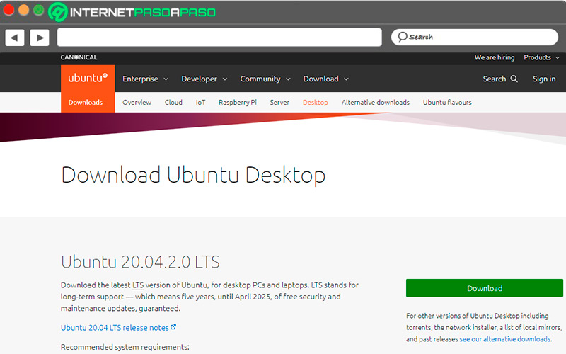 Ubunto Desktop website