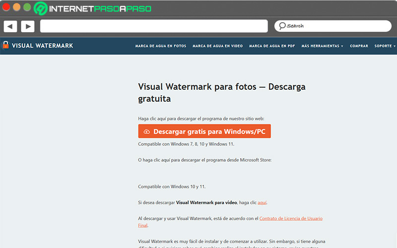 Web de Visual Watermark