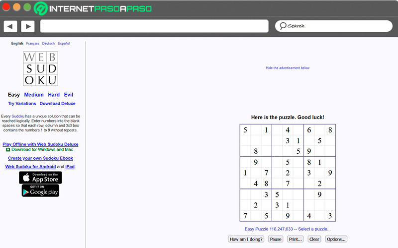 Web de Web Sudoku