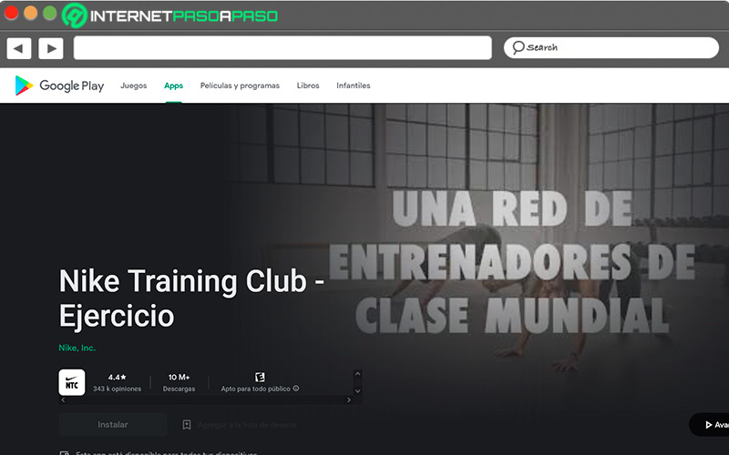 Web de Web de Nike Training Club – Ejercicio