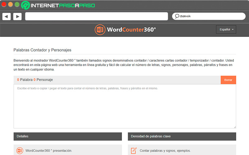 Web de WordCounter 360