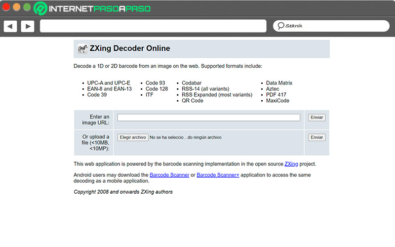Web de ZXing Decoder Online