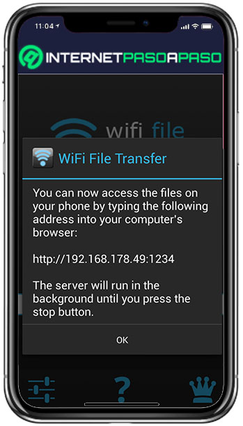 WiFi File Transfer iniciar