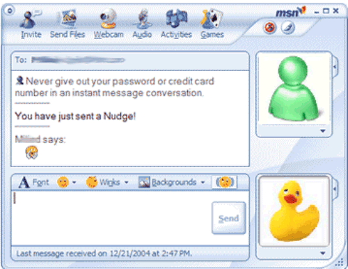 Tipico zumbido conversaciones Windows MSN