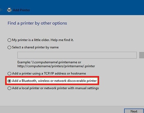 add wireless network printer