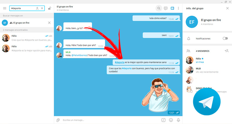 ¿Qué son las menciones, respuestas y hashtags en Telegram y para qué sirven?