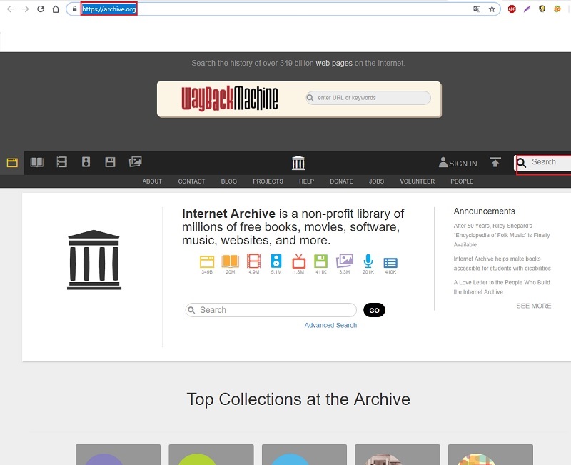 archive.org. pagina web