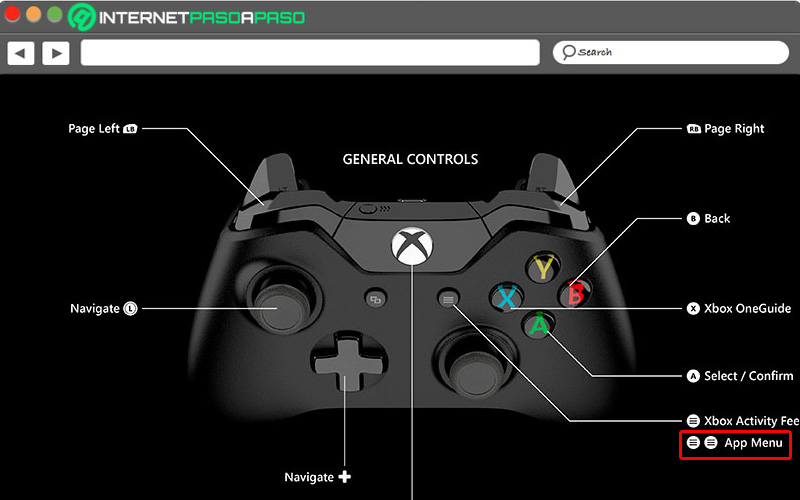 boton de menu de Xbox