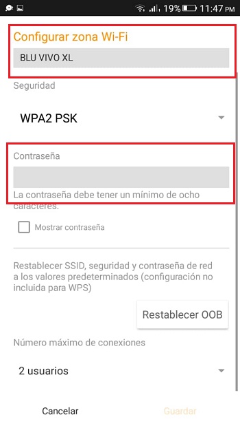 change SSID and password