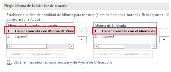 cambiar idioma en word en menu e interfaz