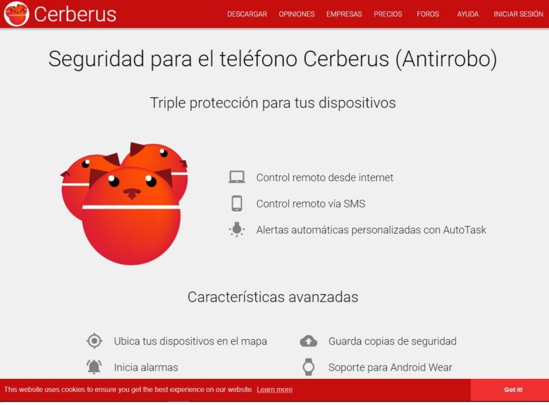 ceberusapps application to find your cell phone
