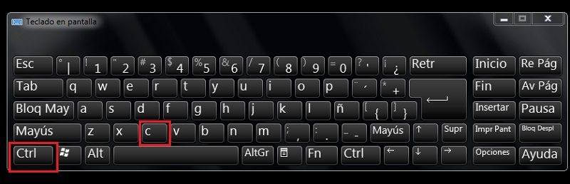 comando ctrl + c