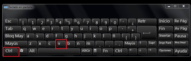 comando ctrl + v